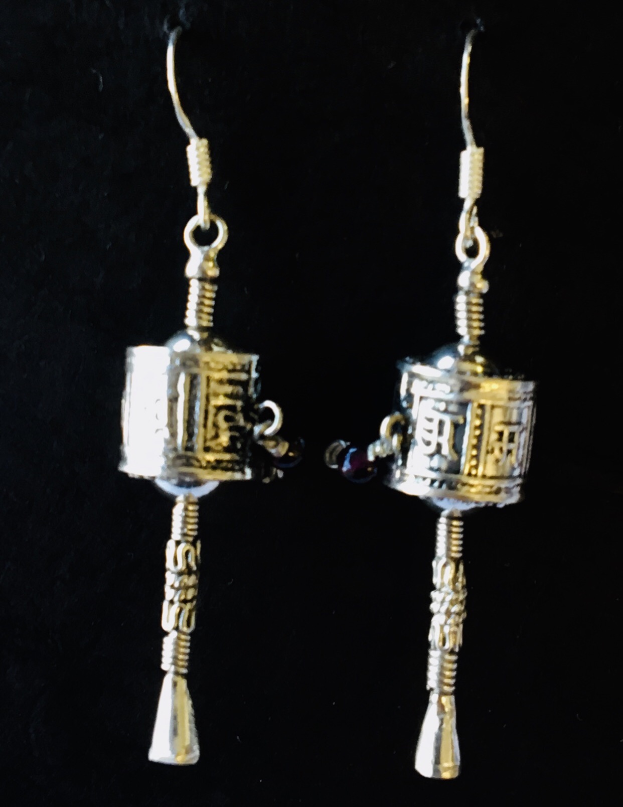 Prayer sales wheel earrings