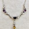 Amethyst, Garnet, Citrine Necklace